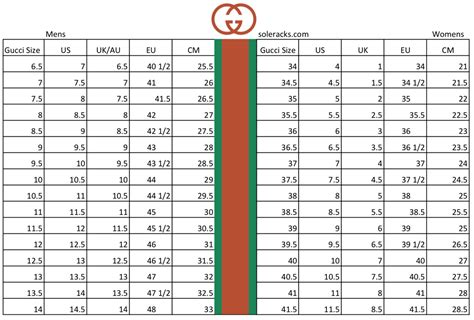 Gucci sneakers size chart